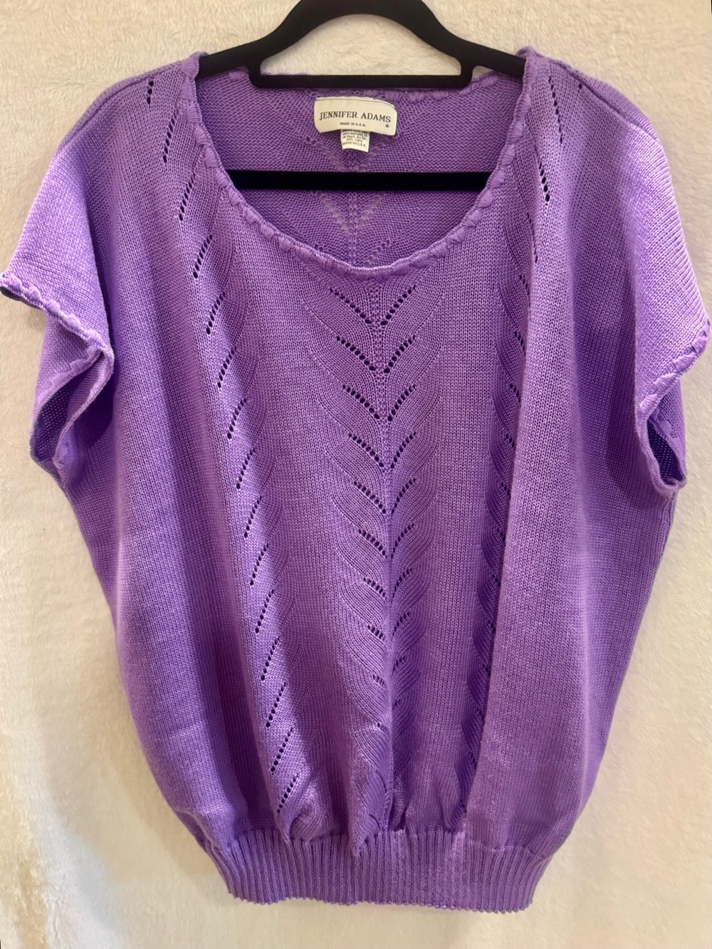 Lavender Knit Scoop-Neck Sweater Top